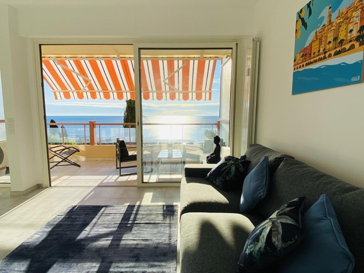 Le Vigia-Vue Mer-Terrasse-Climatisation-Parking Menton Dış mekan fotoğraf